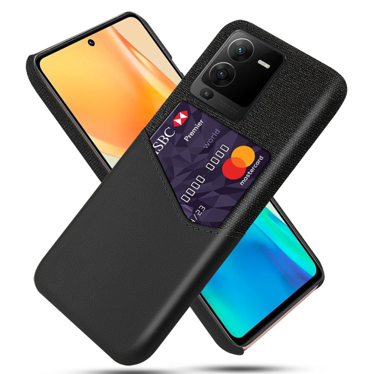 For vivo S15 Pro Cloth Texture Card Slot PC + PU Phone Case