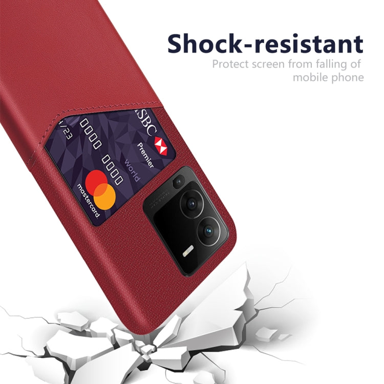 For vivo S15 Pro Cloth Texture Card Slot PC + PU Phone Case