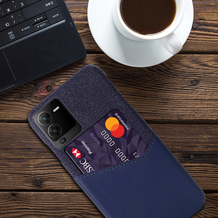 For vivo S15 Cloth Texture Card Slot PC + PU Phone Case