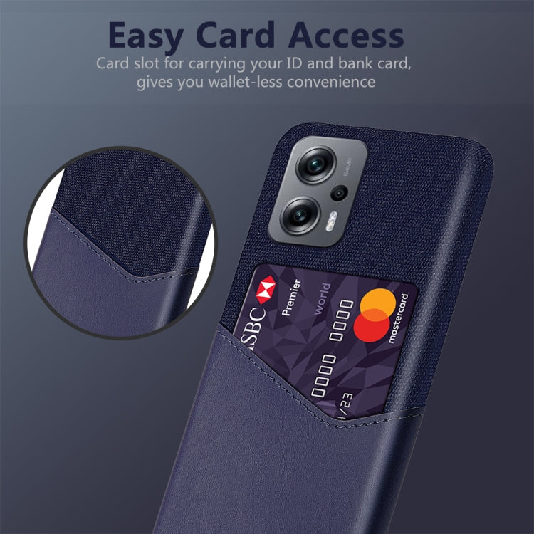For Xiaomi Redmi Note 11T Pro Cloth Texture Card Slot PC + PU Phone Case