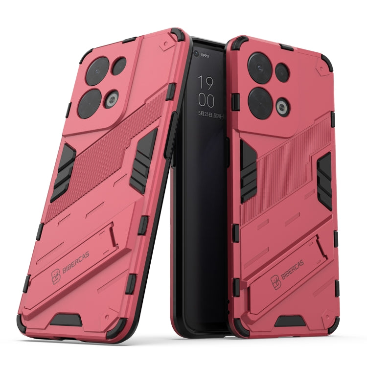 For OPPO Reno8 Punk Armor 2 in 1 PC + TPU Shockproof Phone Case with Invisible Holder