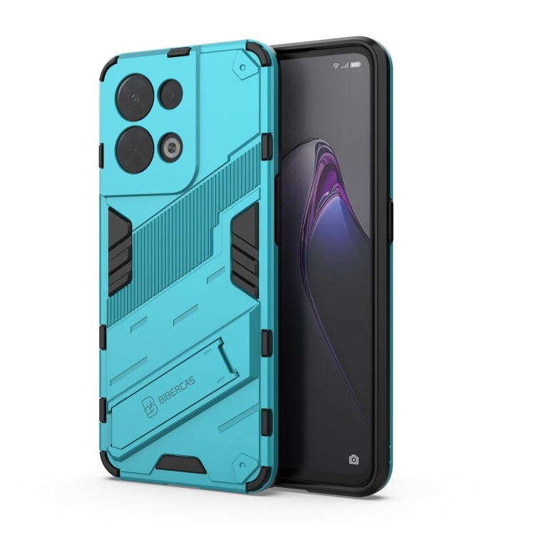 For OPPO Reno8 Punk Armor 2 in 1 PC + TPU Shockproof Phone Case with Invisible Holder