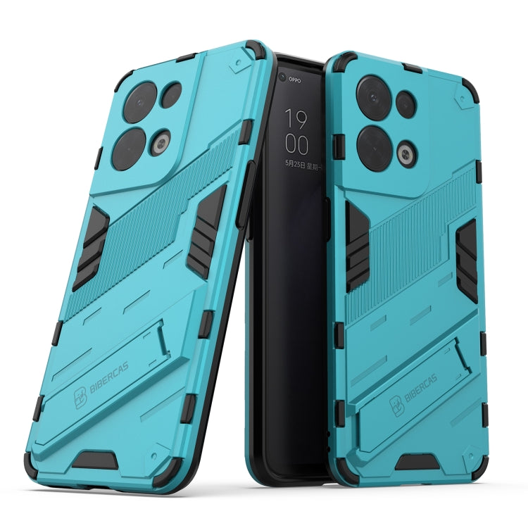 For OPPO Reno8 Punk Armor 2 in 1 PC + TPU Shockproof Phone Case with Invisible Holder