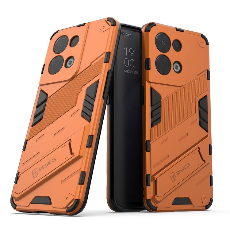 For OPPO Reno8 Punk Armor 2 in 1 PC + TPU Shockproof Phone Case with Invisible Holder