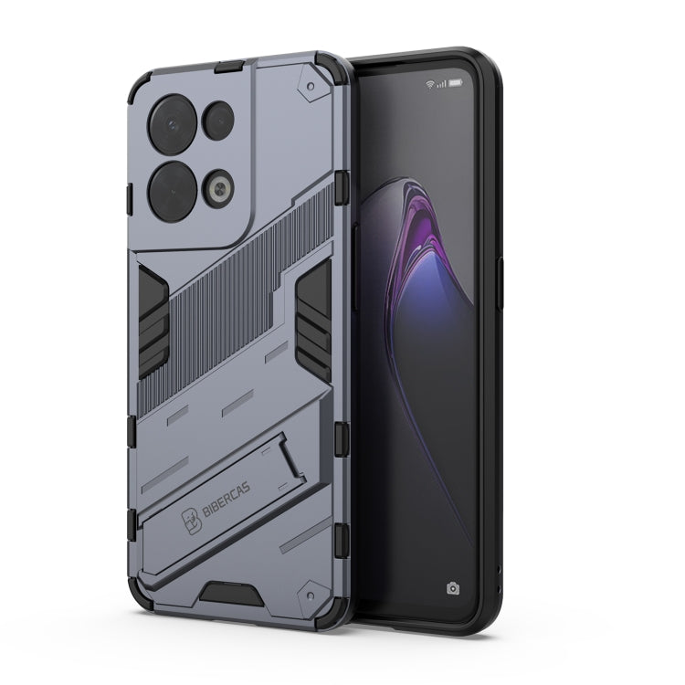 For OPPO Reno8 Punk Armor 2 in 1 PC + TPU Shockproof Phone Case with Invisible Holder