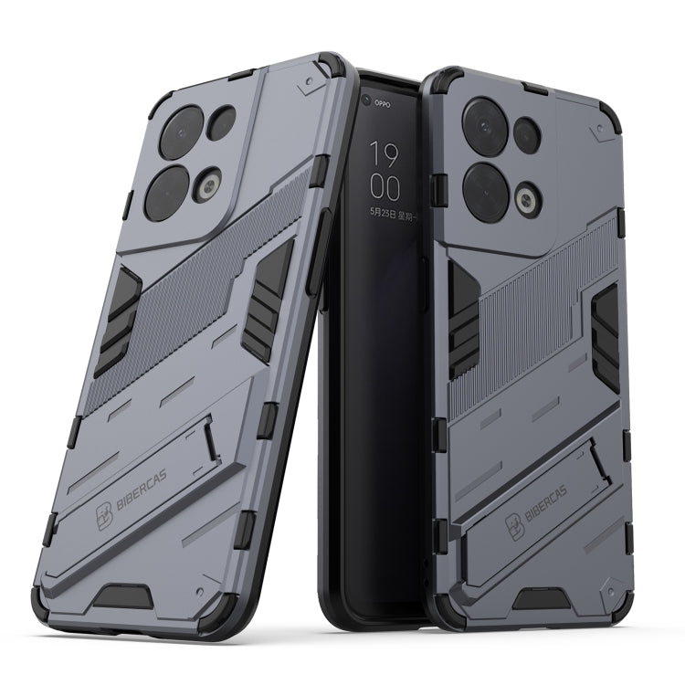 For OPPO Reno8 Punk Armor 2 in 1 PC + TPU Shockproof Phone Case with Invisible Holder