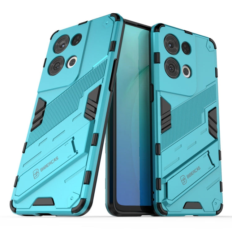 For OPPO Reno8 Pro Punk Armor 2 in 1 PC + TPU Shockproof Phone Case with Invisible Holder