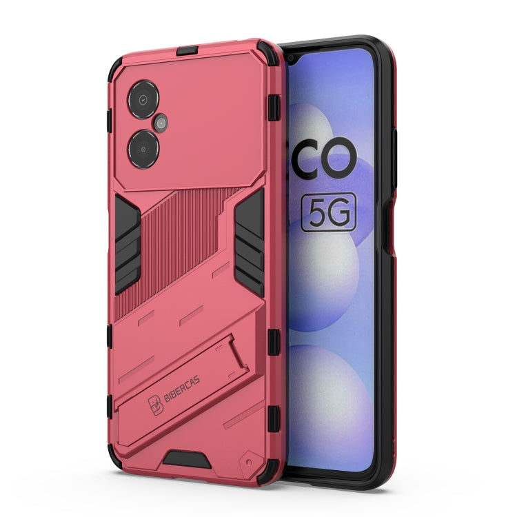 For Xiaomi Poco M4 5G Punk Armor 2 in 1 PC + TPU Shockproof Phone Case with Invisible Holder