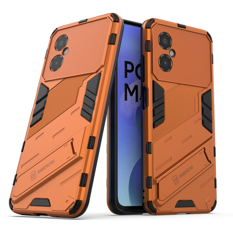 For Xiaomi Poco M4 5G Punk Armor 2 in 1 PC + TPU Shockproof Phone Case with Invisible Holder