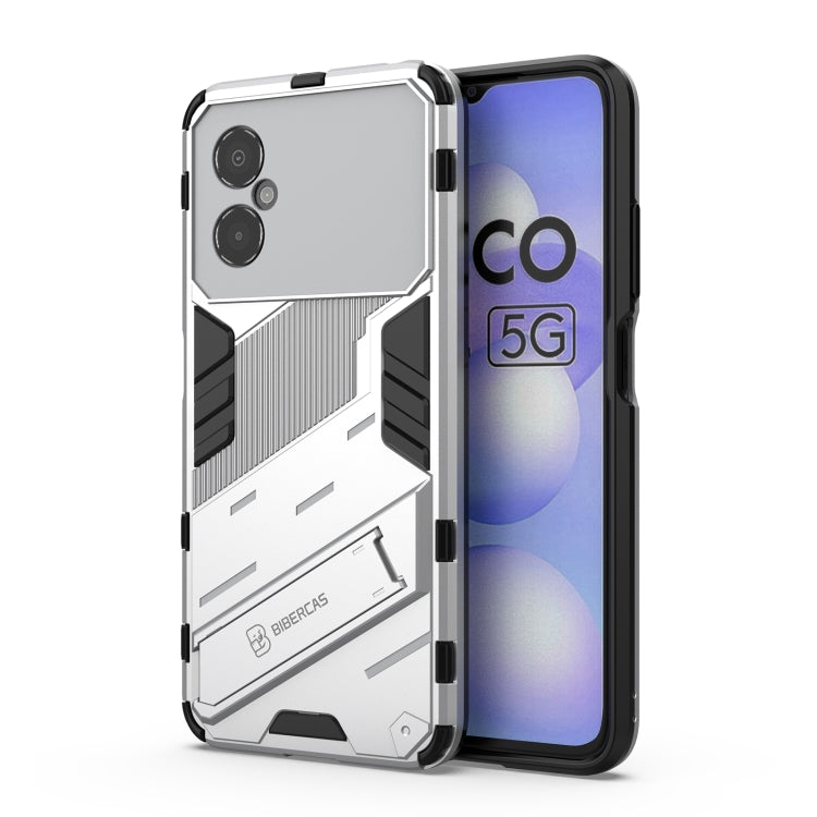 For Xiaomi Poco M4 5G Punk Armor 2 in 1 PC + TPU Shockproof Phone Case with Invisible Holder