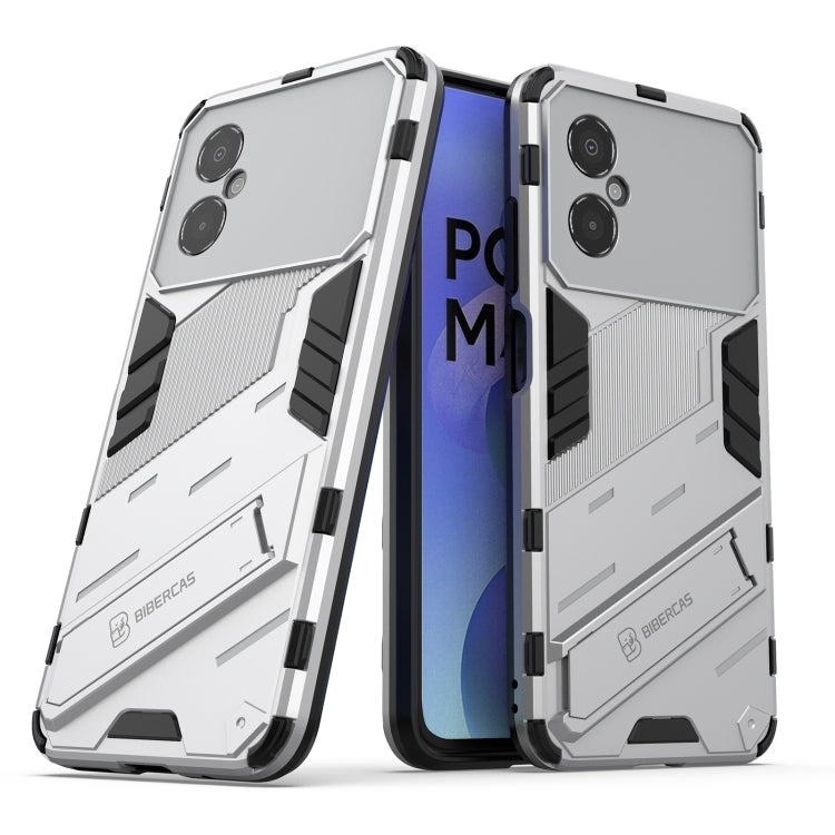 For Xiaomi Poco M4 5G Punk Armor 2 in 1 PC + TPU Shockproof Phone Case with Invisible Holder