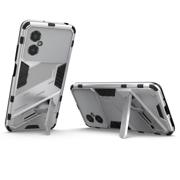 For Xiaomi Poco M4 5G Punk Armor 2 in 1 PC + TPU Shockproof Phone Case with Invisible Holder