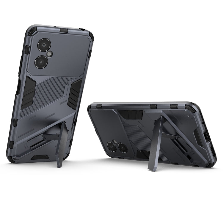 For Xiaomi Poco M4 5G Punk Armor 2 in 1 PC + TPU Shockproof Phone Case with Invisible Holder