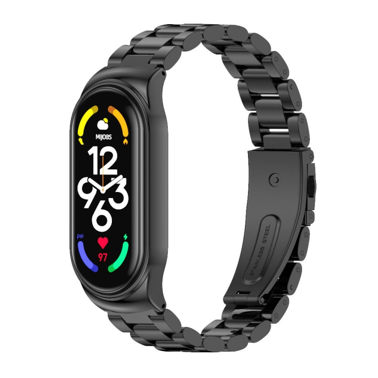 For Xiaomi Mi Band 7 / 7 NFC MIJOBS CS Three-Bead Metal Stainless Steel Watch Band