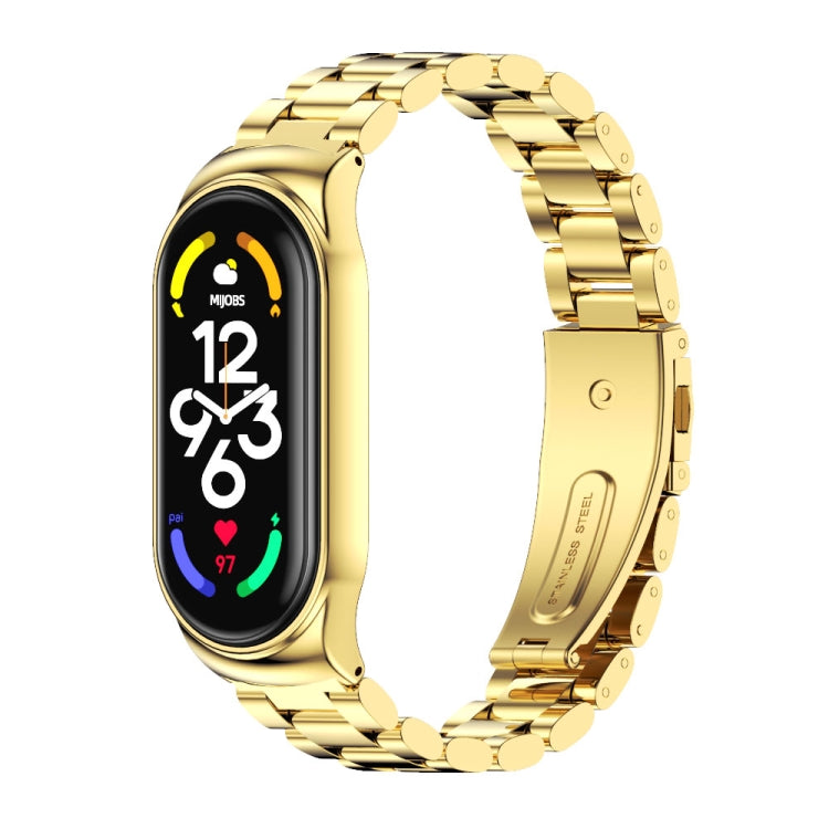 For Xiaomi Mi Band 7 / 7 NFC MIJOBS CS Three-Bead Metal Stainless Steel Watch Band