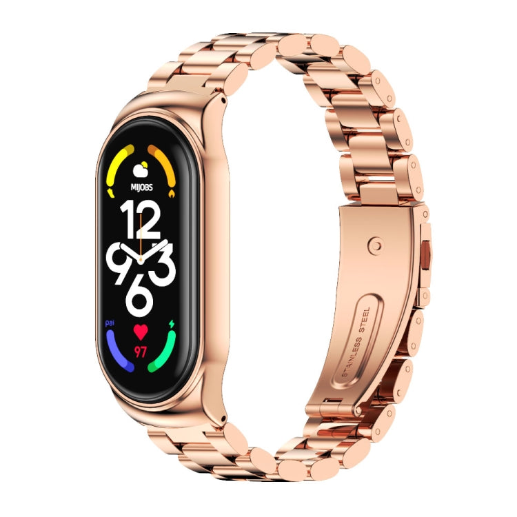 For Xiaomi Mi Band 7 / 7 NFC MIJOBS CS Three-Bead Metal Stainless Steel Watch Band