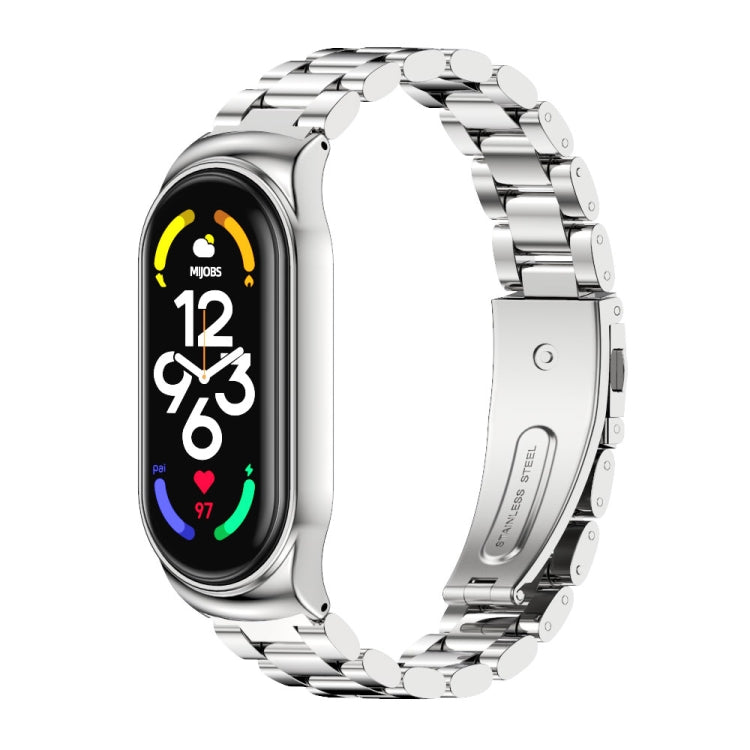 For Xiaomi Mi Band 7 / 7 NFC MIJOBS CS Three-Bead Metal Stainless Steel Watch Band