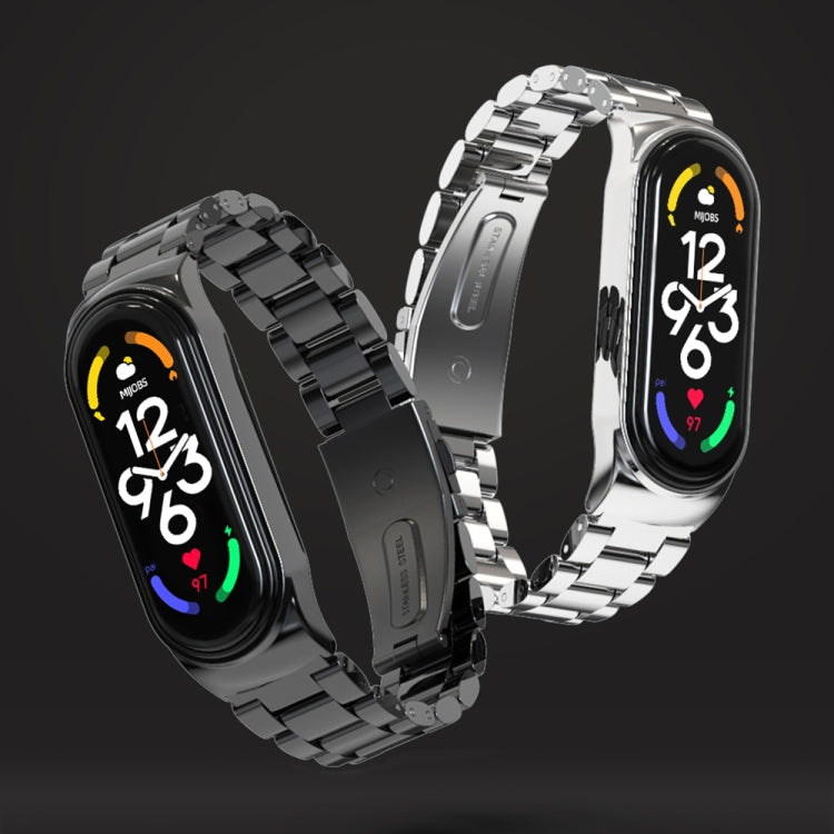 For Xiaomi Mi Band 7 / 7 NFC MIJOBS CS Three-Bead Metal Stainless Steel Watch Band