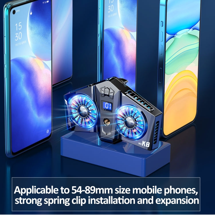 K8 Twin Turbo Semiconductor Mobile Phone Dedicated Back Clip Radiator(Gun Color)