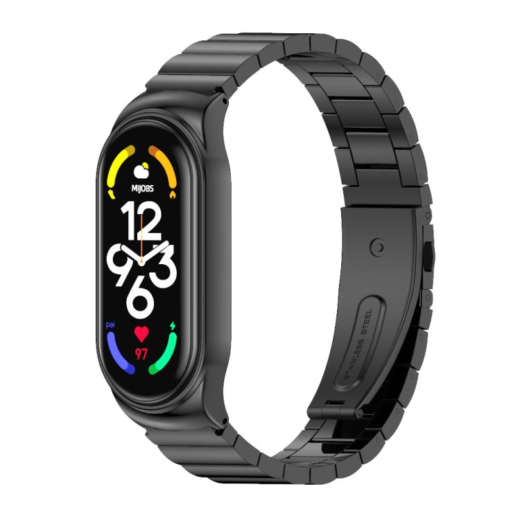 For Xiaomi Mi Band 7 / 7 NFC MIJOBS CS Bamboo Joint Metal Stainless Steel Watch Band