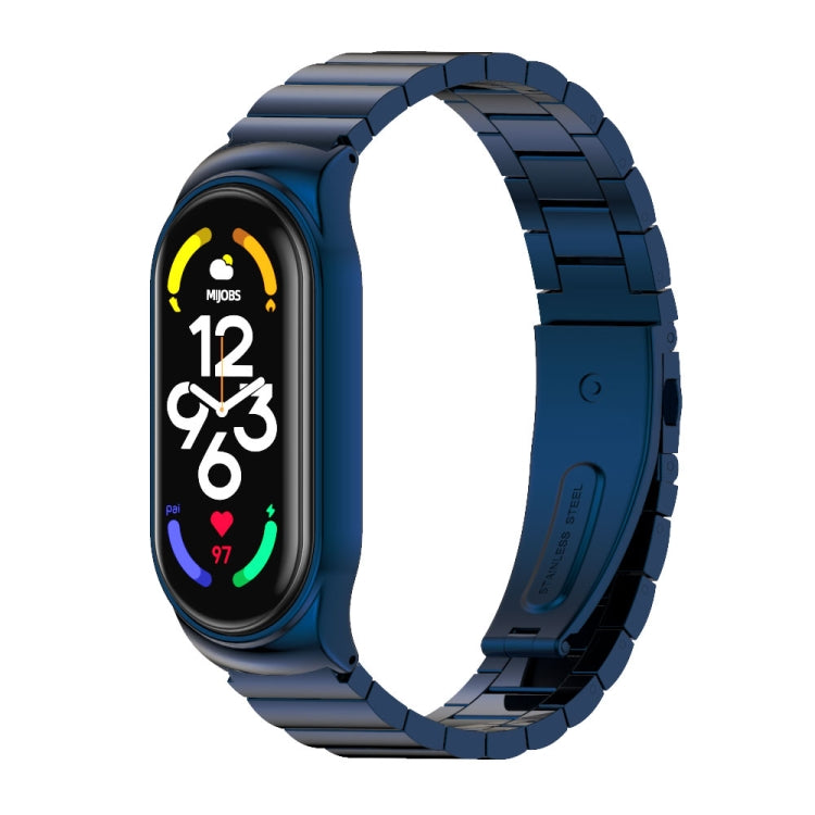 For Xiaomi Mi Band 7 / 7 NFC MIJOBS CS Bamboo Joint Metal Stainless Steel Watch Band