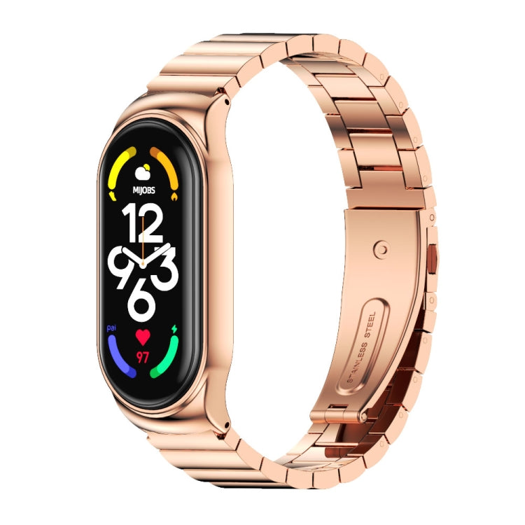 For Xiaomi Mi Band 7 / 7 NFC MIJOBS CS Bamboo Joint Metal Stainless Steel Watch Band