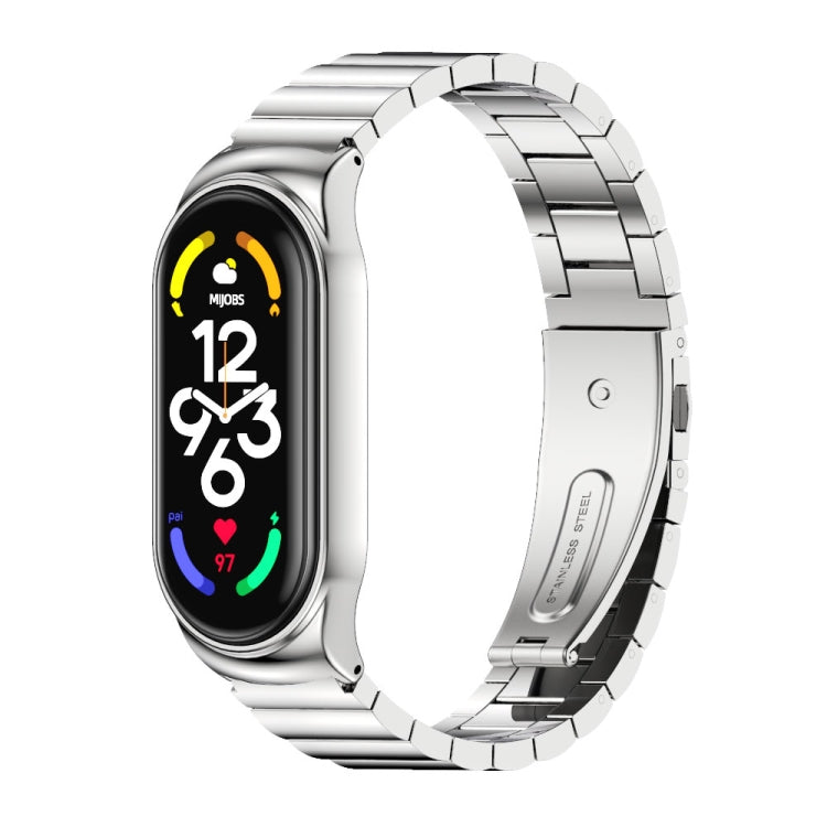 For Xiaomi Mi Band 7 / 7 NFC MIJOBS CS Bamboo Joint Metal Stainless Steel Watch Band