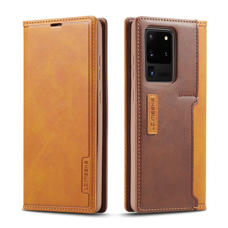 For Galaxy S20 Ultra LC.IMEEKE LC-001 Series PU + TPU Color Matching Frosted Horizontal Flip Leather Case with Holder & Card Slot