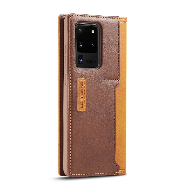 For Galaxy S20 Ultra LC.IMEEKE LC-001 Series PU + TPU Color Matching Frosted Horizontal Flip Leather Case with Holder & Card Slot