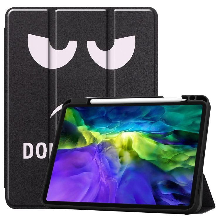 For iPad Pro 11 inch 2020 Painted TPU Smart Tablet Holster With Sleep Function & Tri-Fold Bracket & Pen Slot