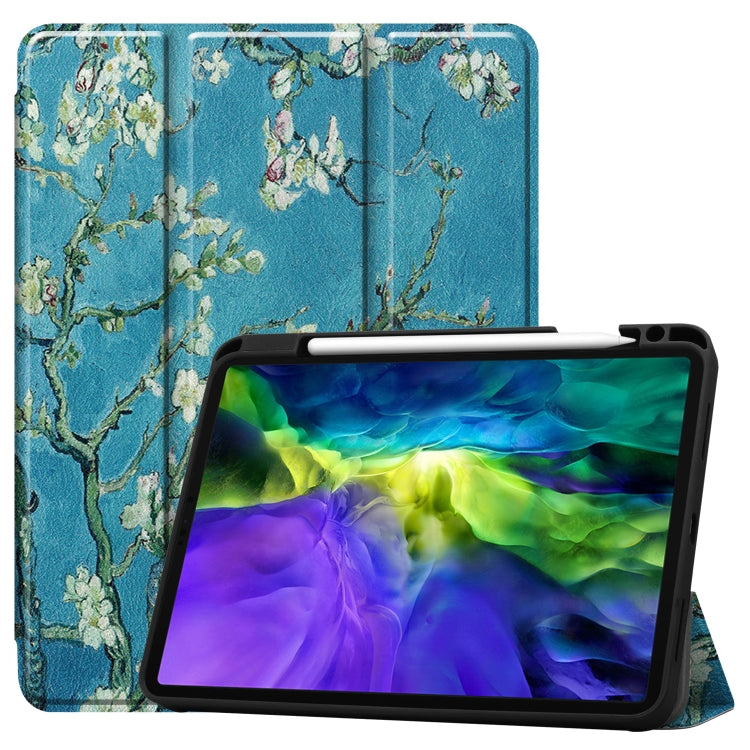 For iPad Pro 11 inch 2020 Painted TPU Smart Tablet Holster With Sleep Function & Tri-Fold Bracket & Pen Slot