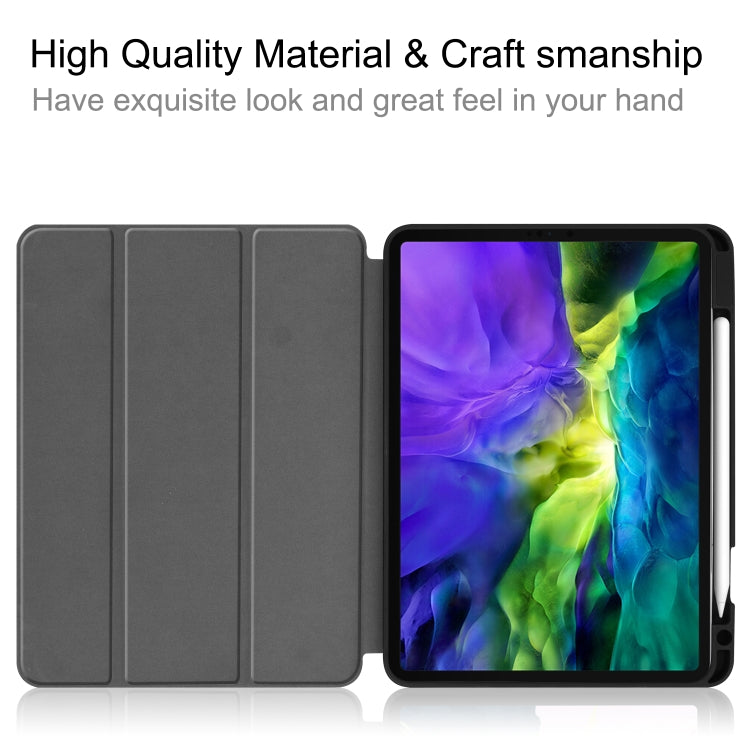 For iPad Pro 11 inch 2020 Painted TPU Smart Tablet Holster With Sleep Function & Tri-Fold Bracket & Pen Slot