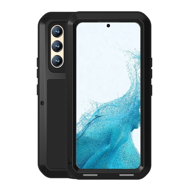 For Samsung Galaxy S22+ LOVE MEI Metal Shockproof Waterproof Dustproof Protective Phone Case with Glass