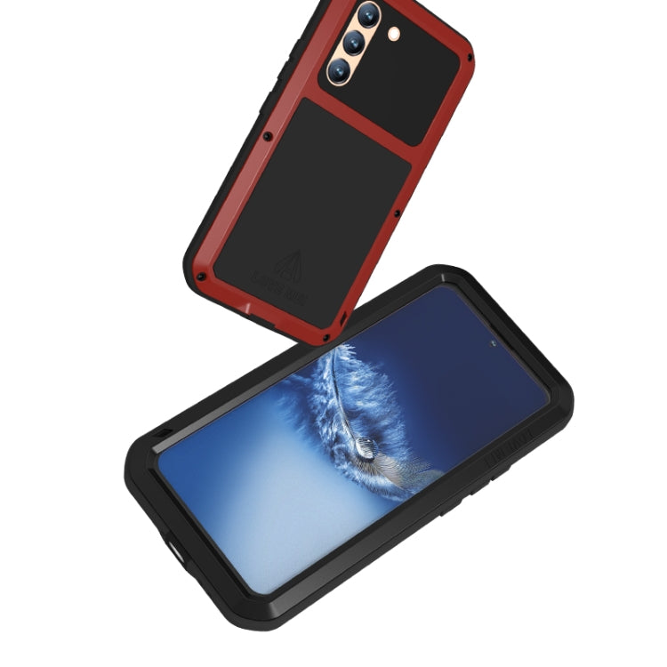 For Samsung Galaxy S22+ LOVE MEI Metal Shockproof Waterproof Dustproof Protective Phone Case with Glass
