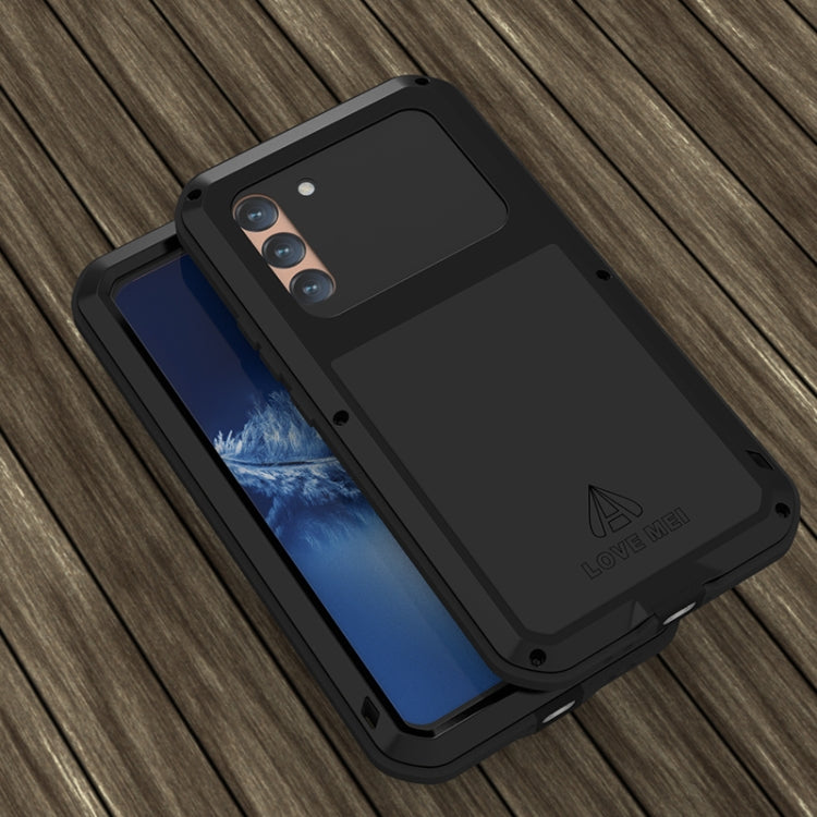 For Samsung Galaxy S22+ LOVE MEI Metal Shockproof Waterproof Dustproof Protective Phone Case with Glass