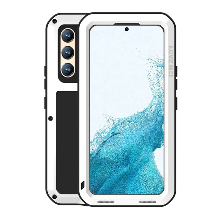For Samsung Galaxy S22+ LOVE MEI Metal Shockproof Waterproof Dustproof Protective Phone Case with Glass