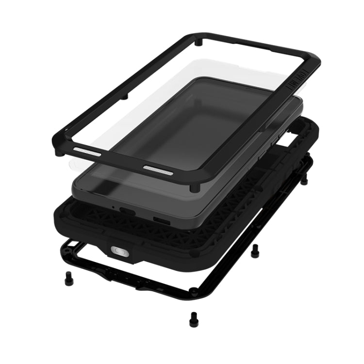 For Samsung Galaxy S22+ LOVE MEI Metal Shockproof Waterproof Dustproof Protective Phone Case with Glass