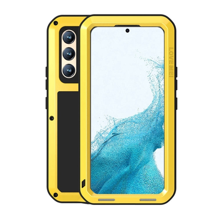 For Samsung Galaxy S22+ LOVE MEI Metal Shockproof Waterproof Dustproof Protective Phone Case with Glass