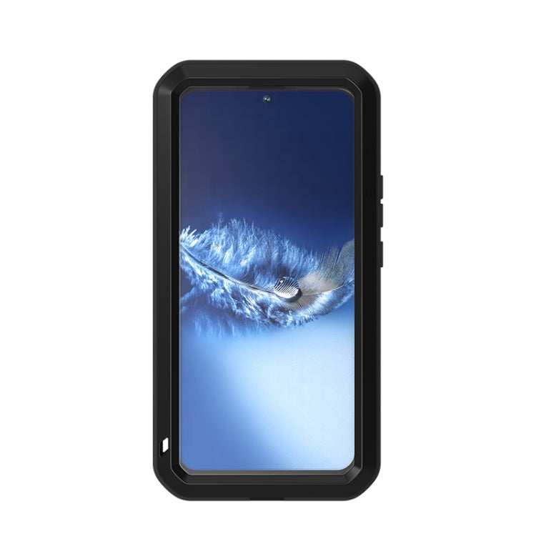 For Samsung Galaxy S22+ LOVE MEI Metal Shockproof Waterproof Dustproof Protective Phone Case with Glass