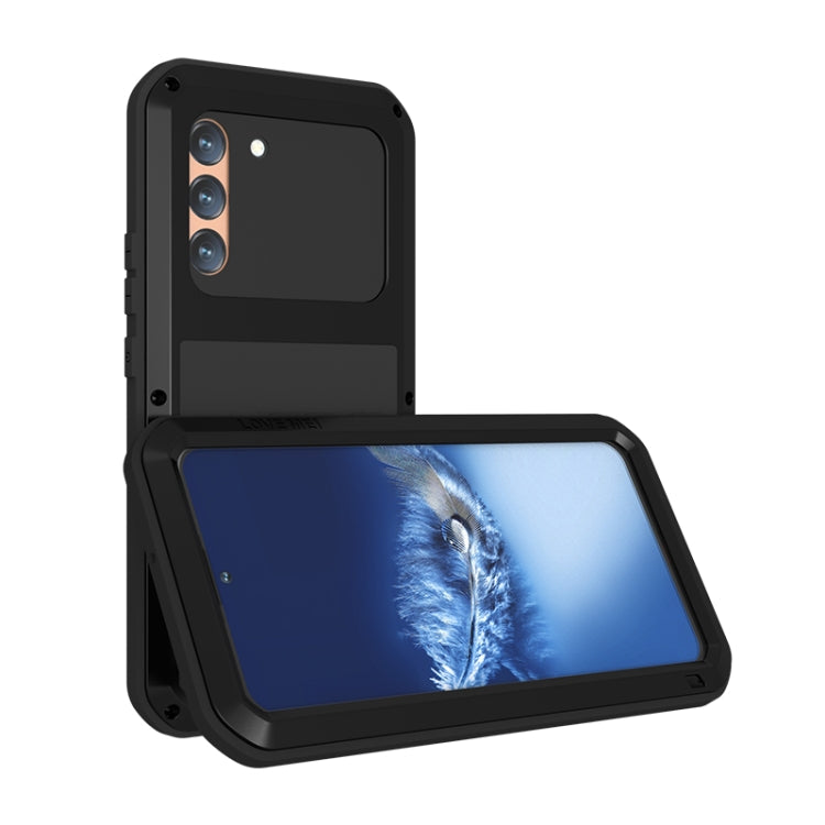 For Samsung Galaxy S22+ LOVE MEI Metal Shockproof Waterproof Dustproof Protective Phone Case with Glass