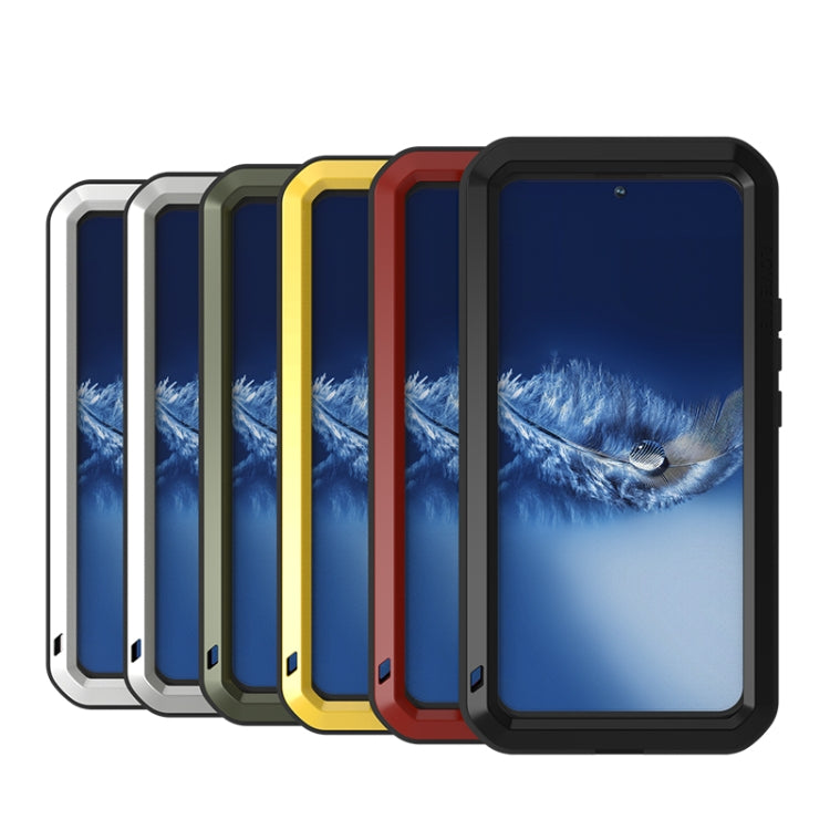 For Samsung Galaxy S22+ LOVE MEI Metal Shockproof Waterproof Dustproof Protective Phone Case with Glass