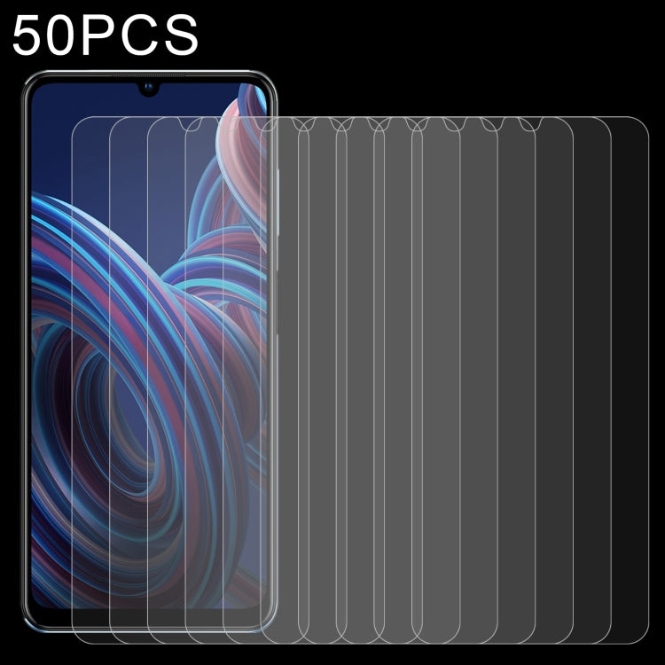 50 PCS 0.26mm 9H 2.5D Tempered Glass Film For ZTE Blade A72 2022 5G