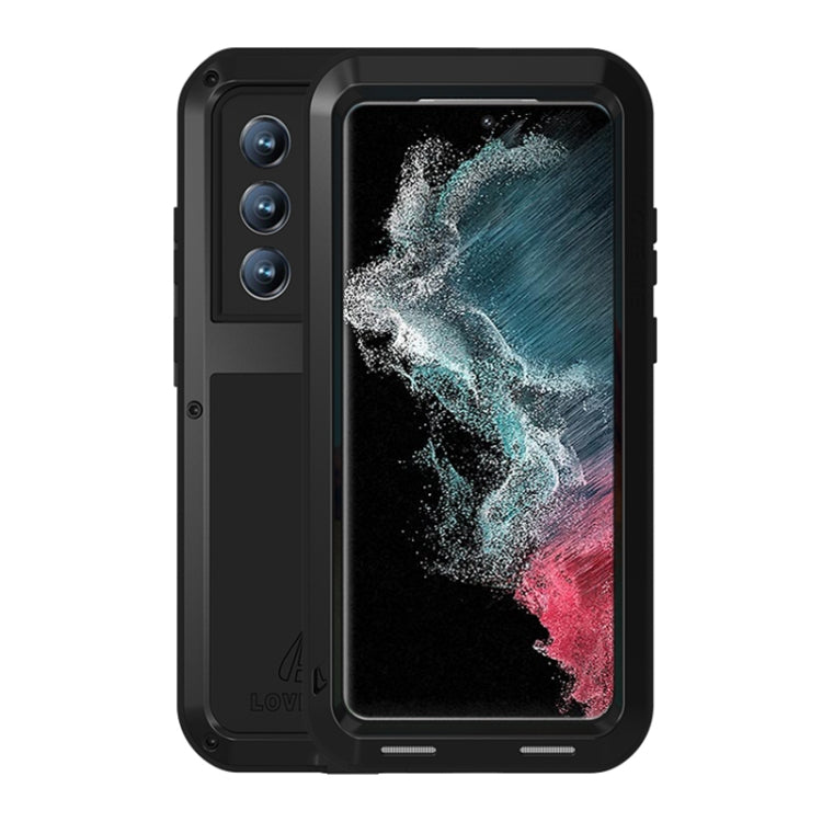 For Samsung Galaxy S22 Ultra 5G LOVE MEI Metal Shockproof Waterproof Dustproof Protective Phone Case