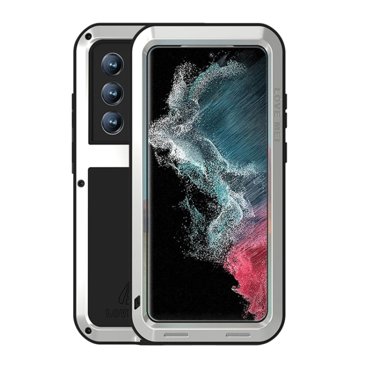 For Samsung Galaxy S22 Ultra 5G LOVE MEI Metal Shockproof Waterproof Dustproof Protective Phone Case