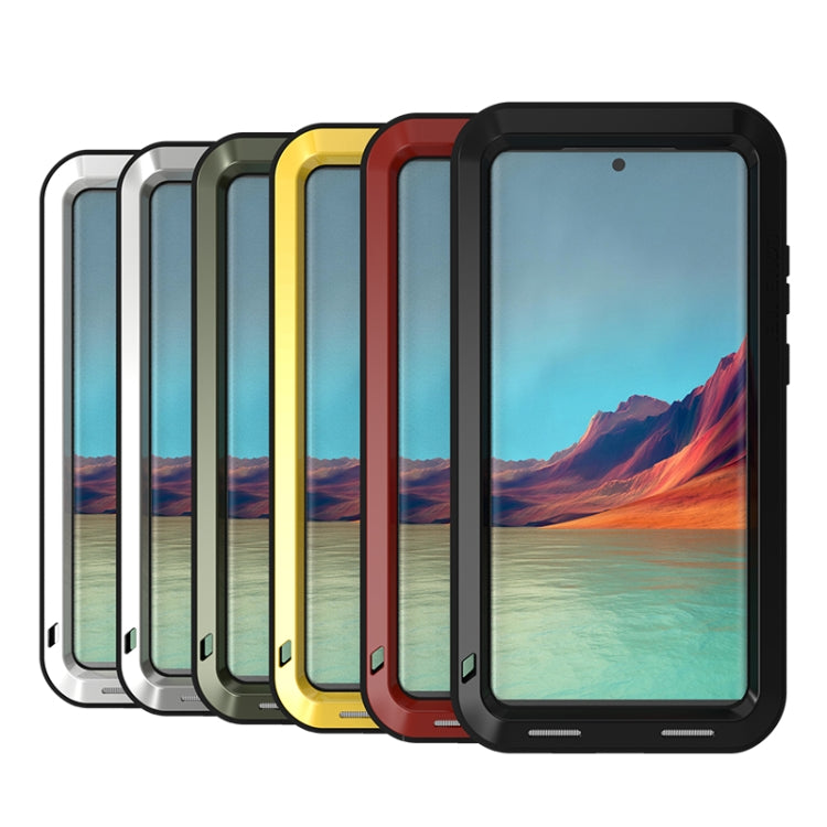 For Samsung Galaxy S22 Ultra 5G LOVE MEI Metal Shockproof Waterproof Dustproof Protective Phone Case