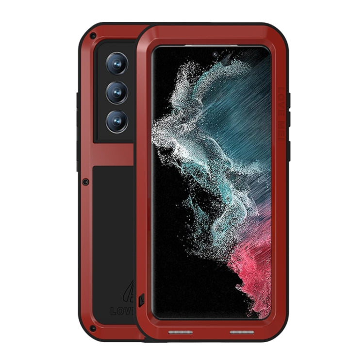 For Samsung Galaxy S22 Ultra 5G LOVE MEI Metal Shockproof Waterproof Dustproof Protective Phone Case