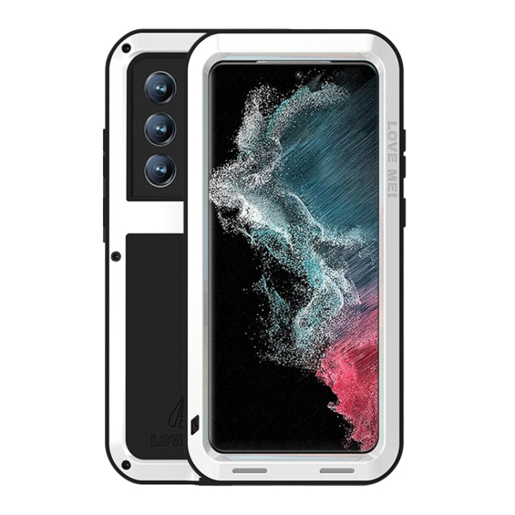For Samsung Galaxy S22 Ultra 5G LOVE MEI Metal Shockproof Waterproof Dustproof Protective Phone Case