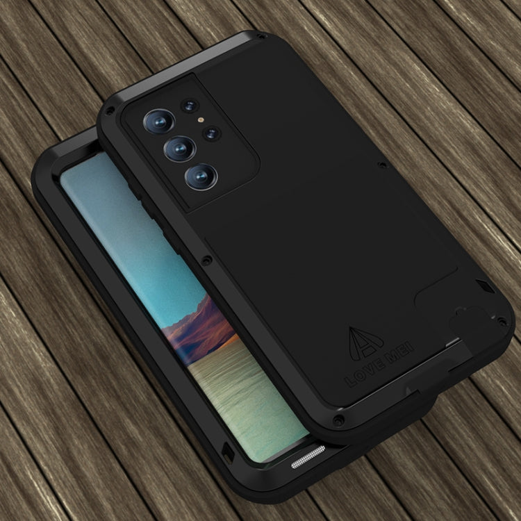 For Samsung Galaxy S22 Ultra 5G LOVE MEI Metal Shockproof Waterproof Dustproof Protective Phone Case