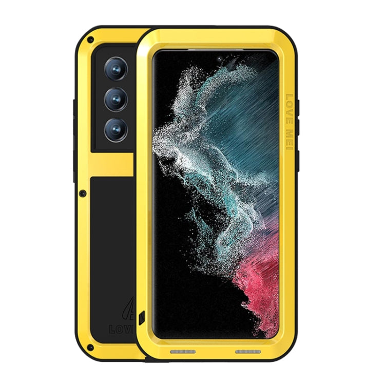 For Samsung Galaxy S22 Ultra 5G LOVE MEI Metal Shockproof Waterproof Dustproof Protective Phone Case