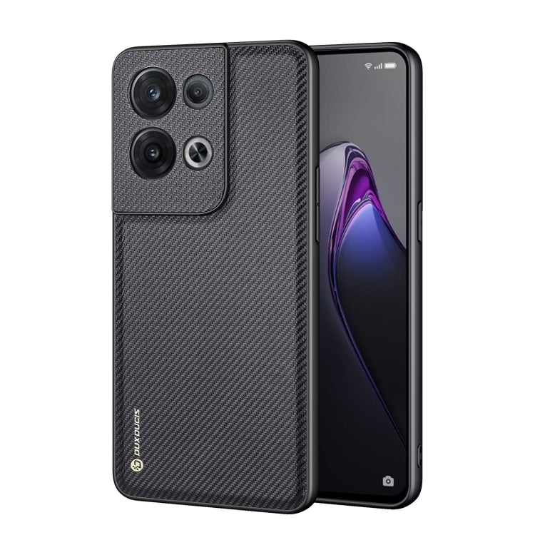 For OPPO Reno8 DUX DUCIS Fino Series PU + TPU Phone Case(Black)